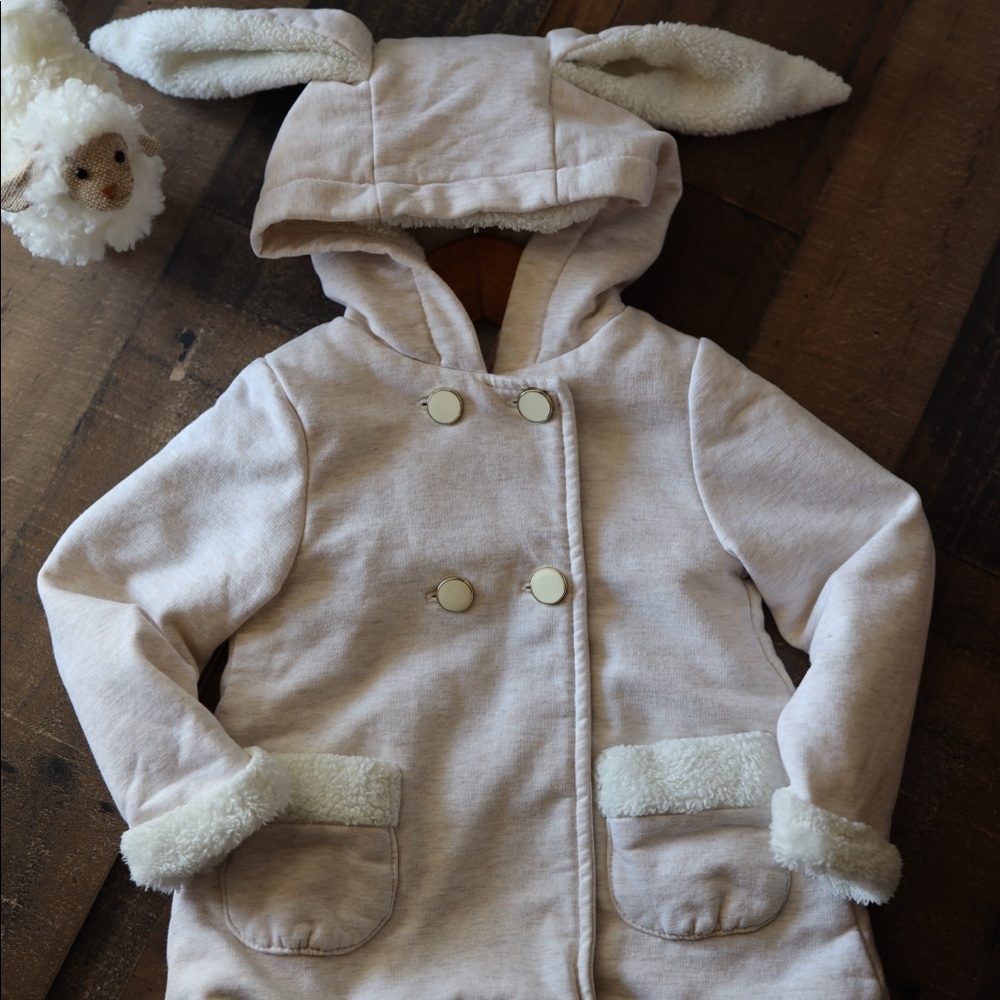 Piper & Posie fur lined coat with ears 12-18 mos